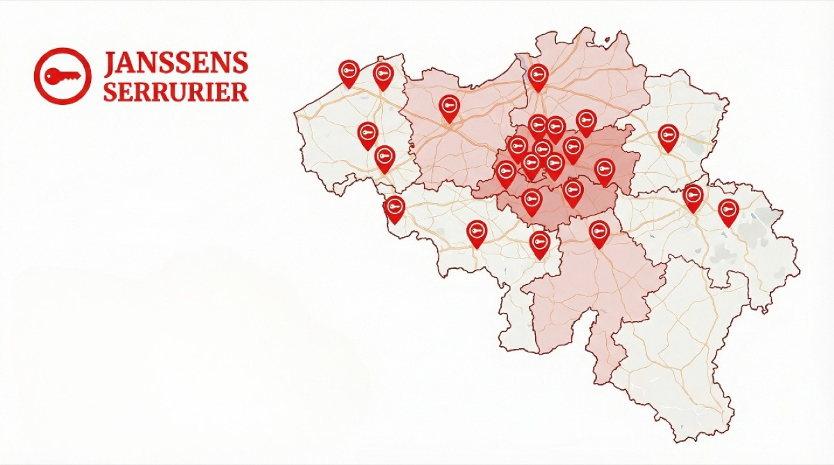 Dekkingskaart slotenmaker Brussel en Brabant