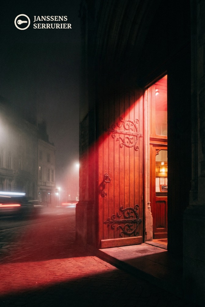 Janssens locksmith during a night emergency call-out in Brussels
